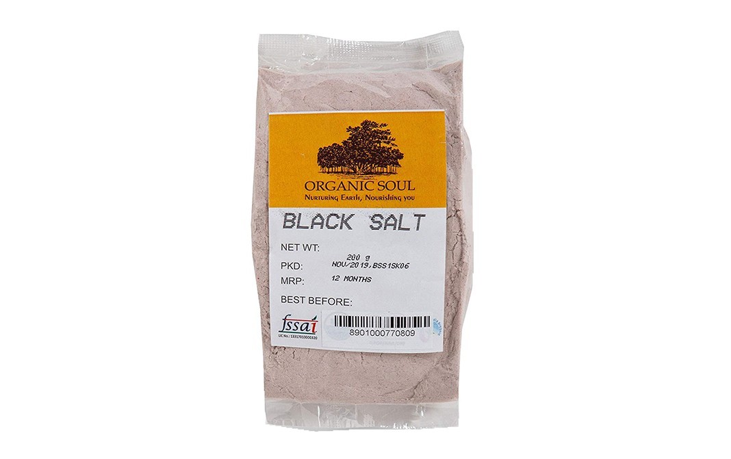 Organic Soul Black Salt    Pack  200 grams